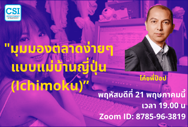 21 พ.ค. 2563 "มุมมองตลาดง่ายๆ แบบแม่บ้านญี่ปุ่น (Ichimoku)” โค้ชพี่ป๊อบ
